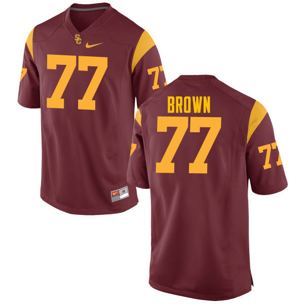 Men #77 Chris Brown USC Trojans College Football Jerseys-Cardinal